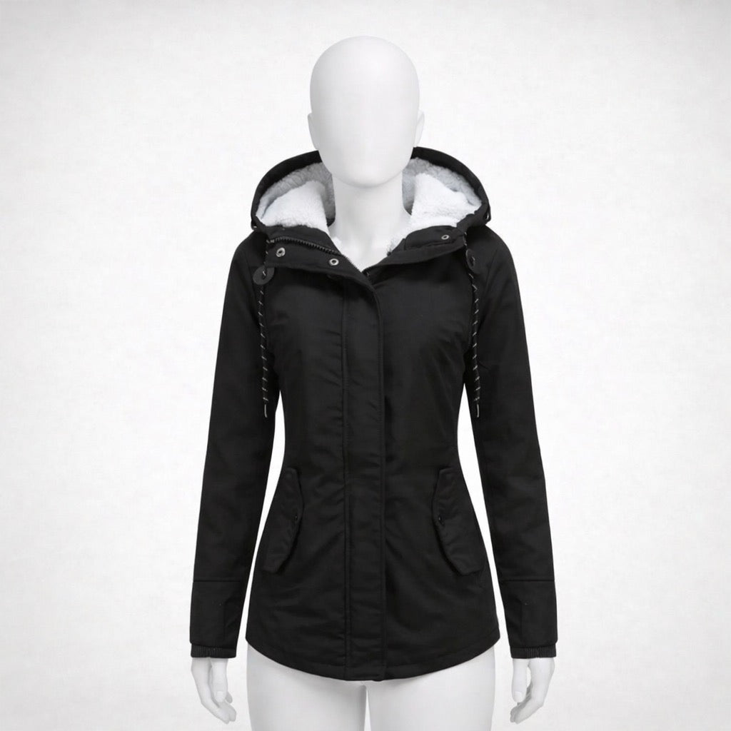Veste de randonnée femme | Parka capuche zippée rembourrée hiver