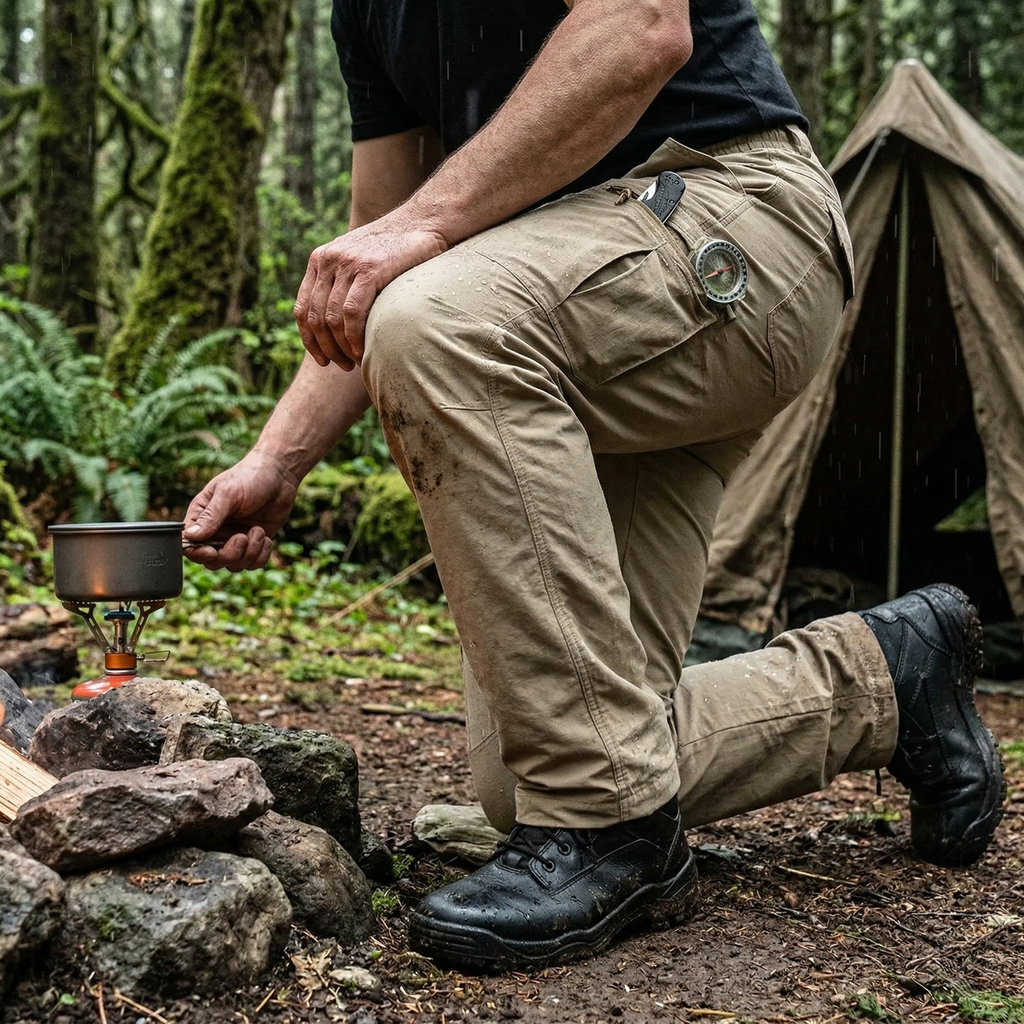 Pantalon de randonnée homme | Cargo léger respirant multi poches