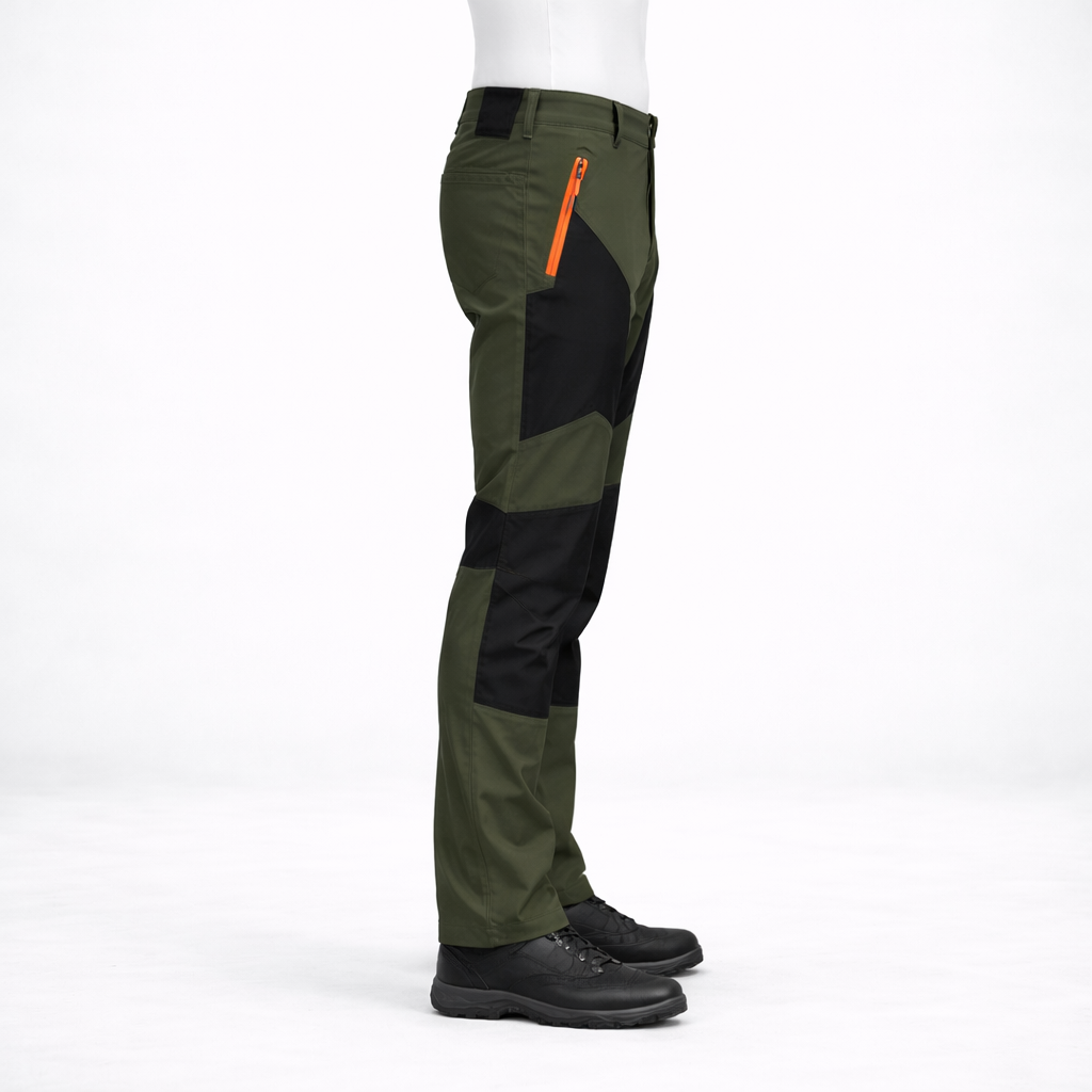 Pantalon de randonnée homme | Imperméable bicolore zips ajusté