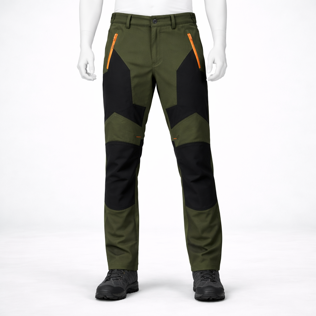 Pantalon de randonnée homme | Imperméable bicolore zips ajusté