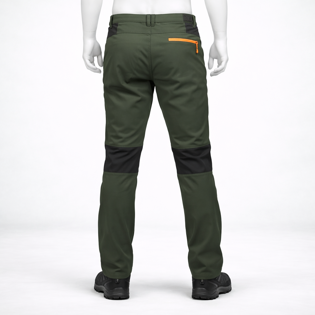 Pantalon de randonnée homme | Imperméable bicolore zips ajusté