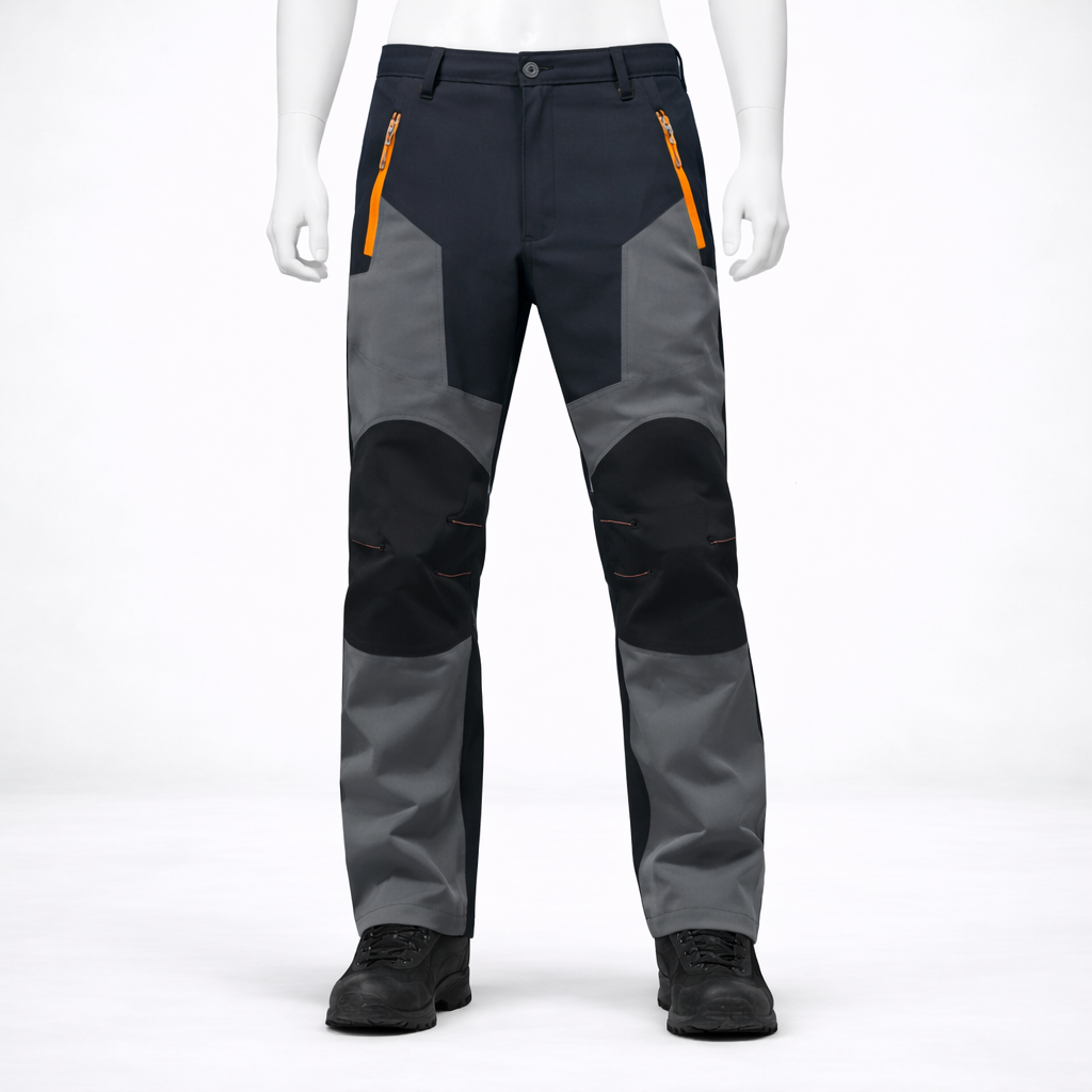 Pantalon de randonnée homme | Imperméable bicolore zips ajusté