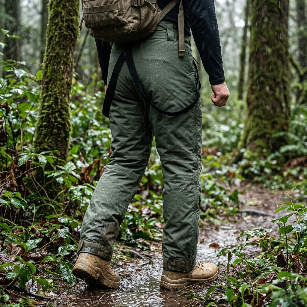 Pantalon de randonnée homme | Imperméable respirant bretelles ajustables