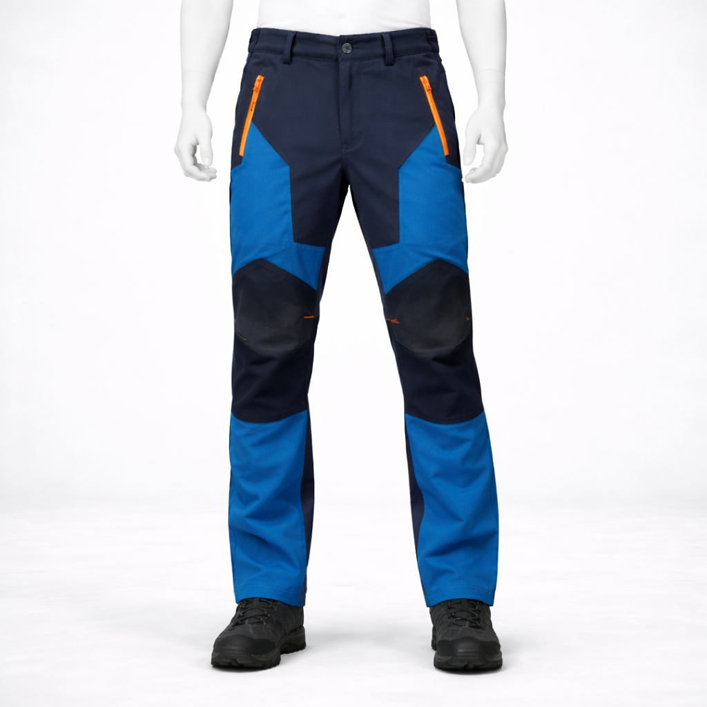 Pantalon de randonnée homme | Imperméable bicolore zips ajusté
