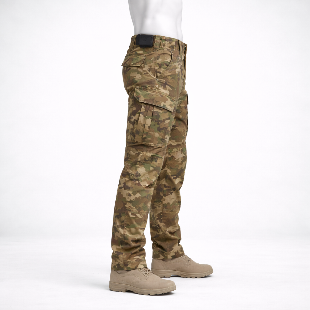 Pantalon de randonnée homme | Camouflage multi poches coupe ajustée