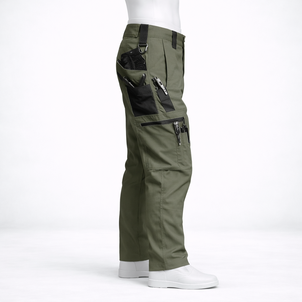 Pantalon de randonnée homme | Imperméable poches zippées coupe ajustée