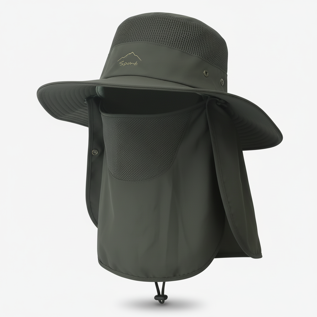 Chapeau de randonnée unisexe | Anti-UV large bord cagoule amovible