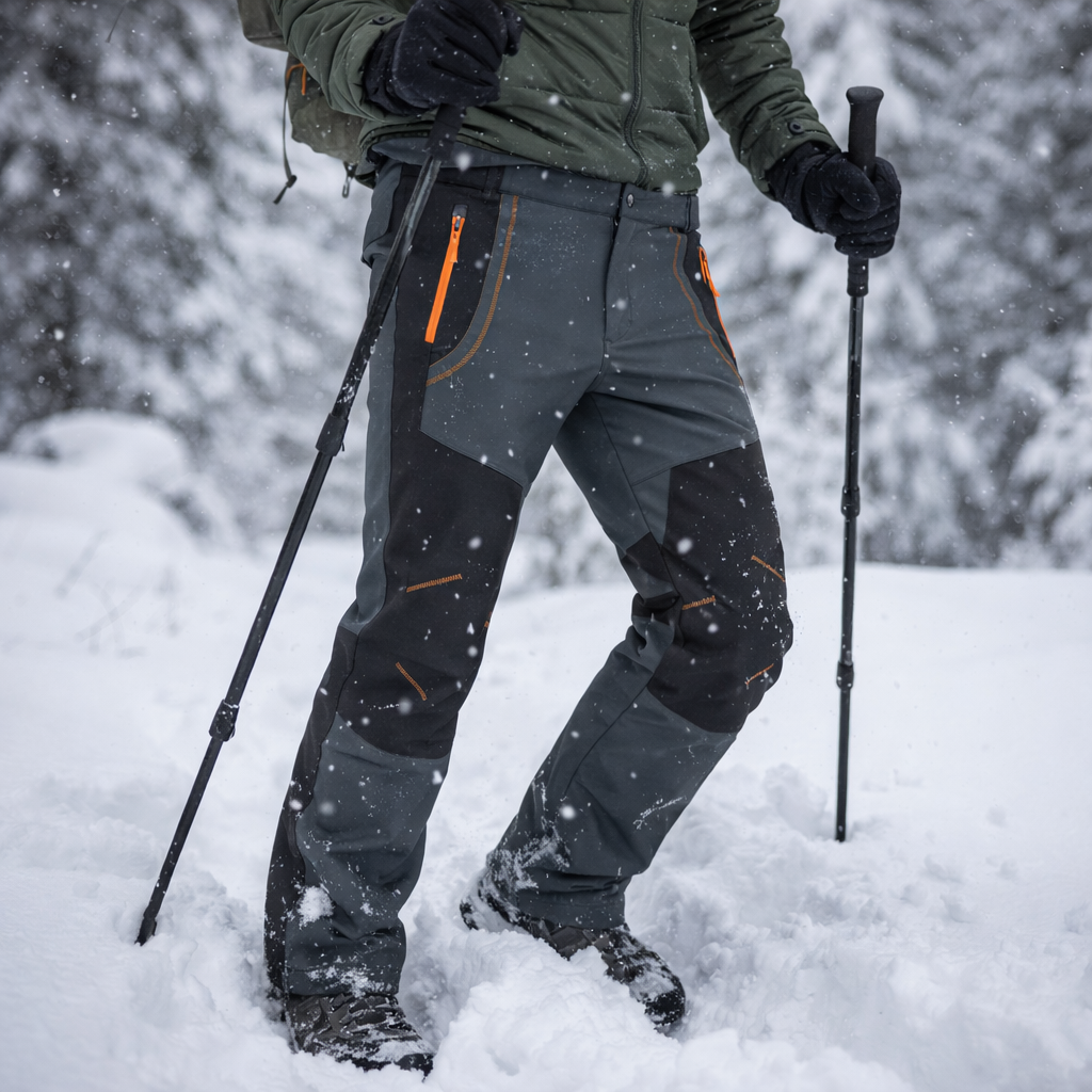 Pantalon de randonnée homme | Imperméable molletonné thermique