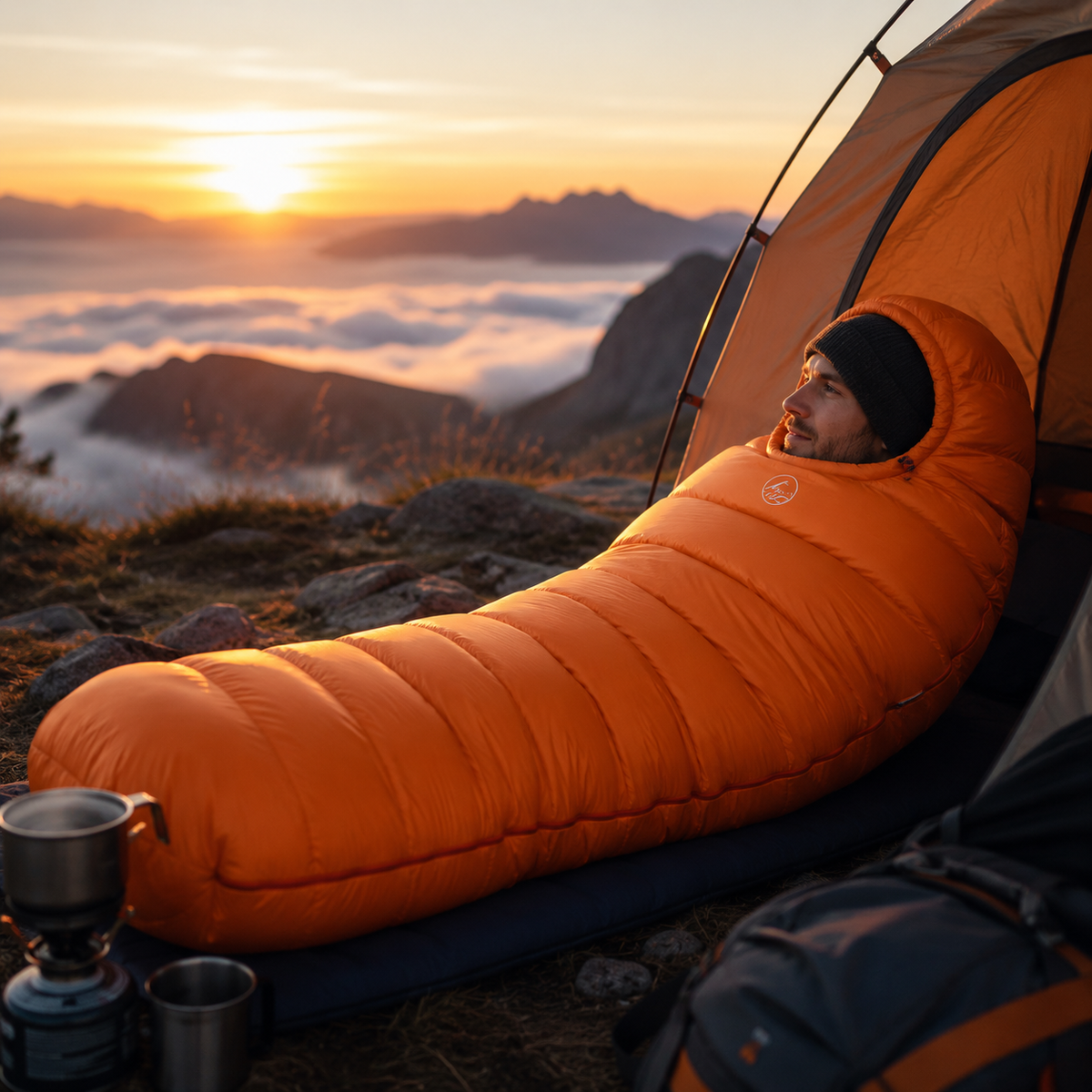 Sac de couchage | Duvet 0°C 850g momie capuche imperméable 4 saisons