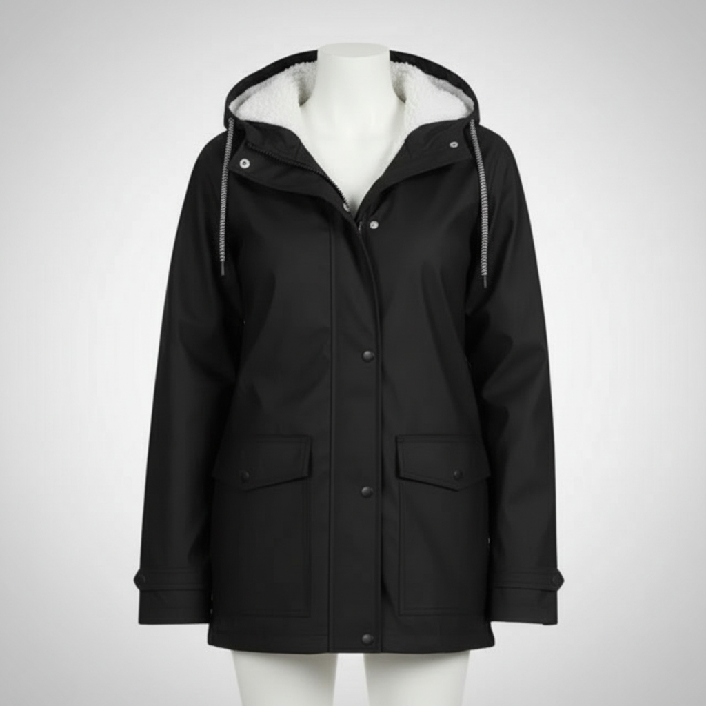 Veste de randonnée femme | Longue imperméable coupe-vent capuche polaire
