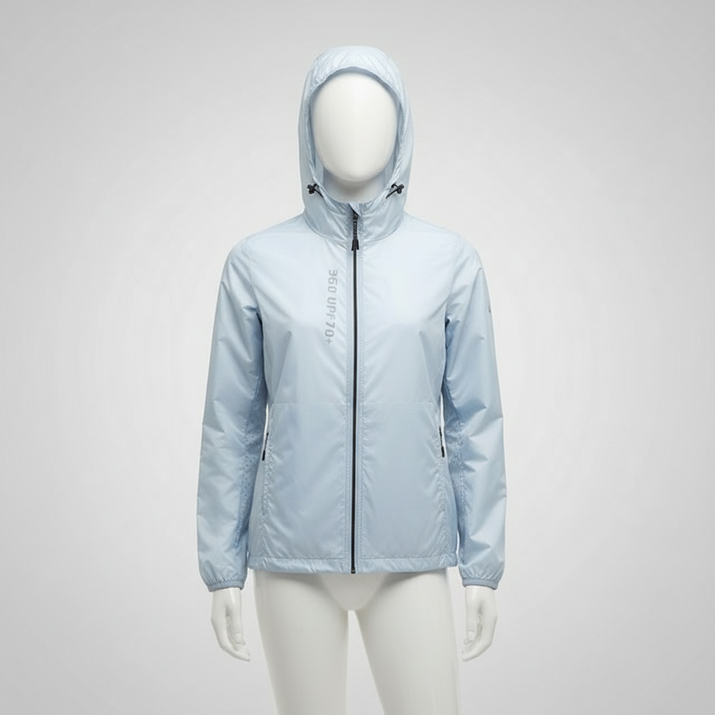 Veste de randonnée femme | Coupe-vent léger respirant anti-UV capuche