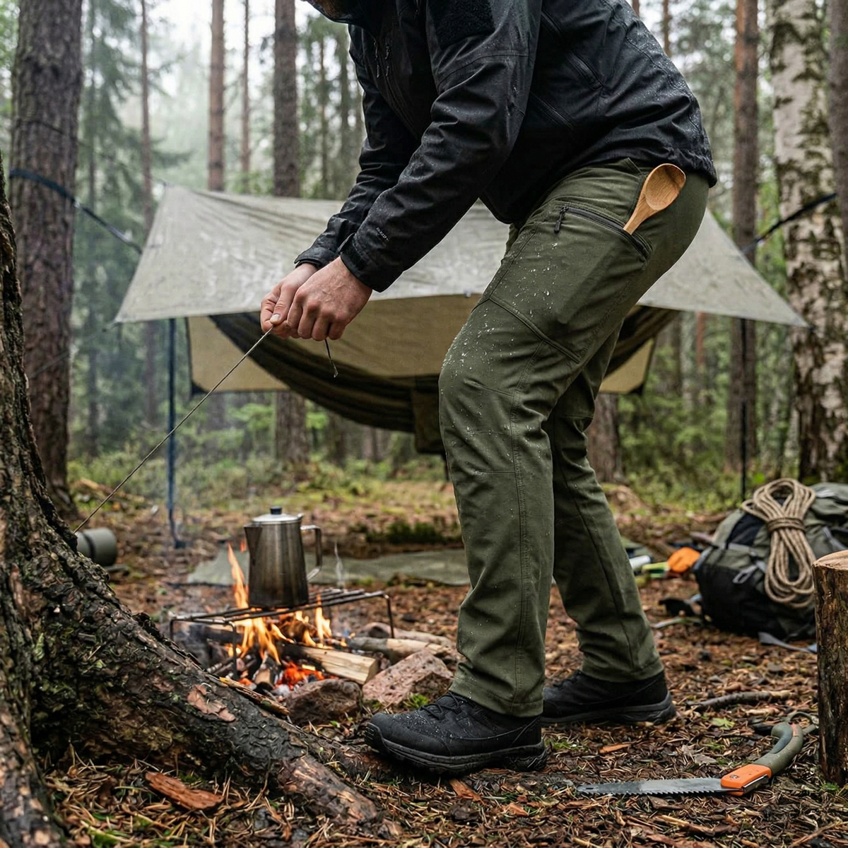 Pantalon de randonnée homme | Imperméable stretch 5 poches zippées