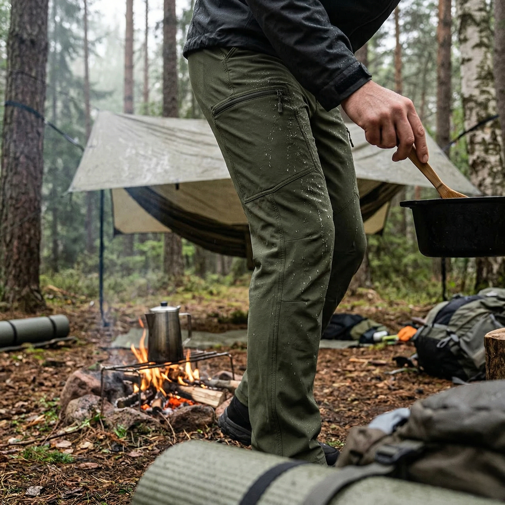 Pantalon de randonnée homme | Imperméable stretch 5 poches zippées