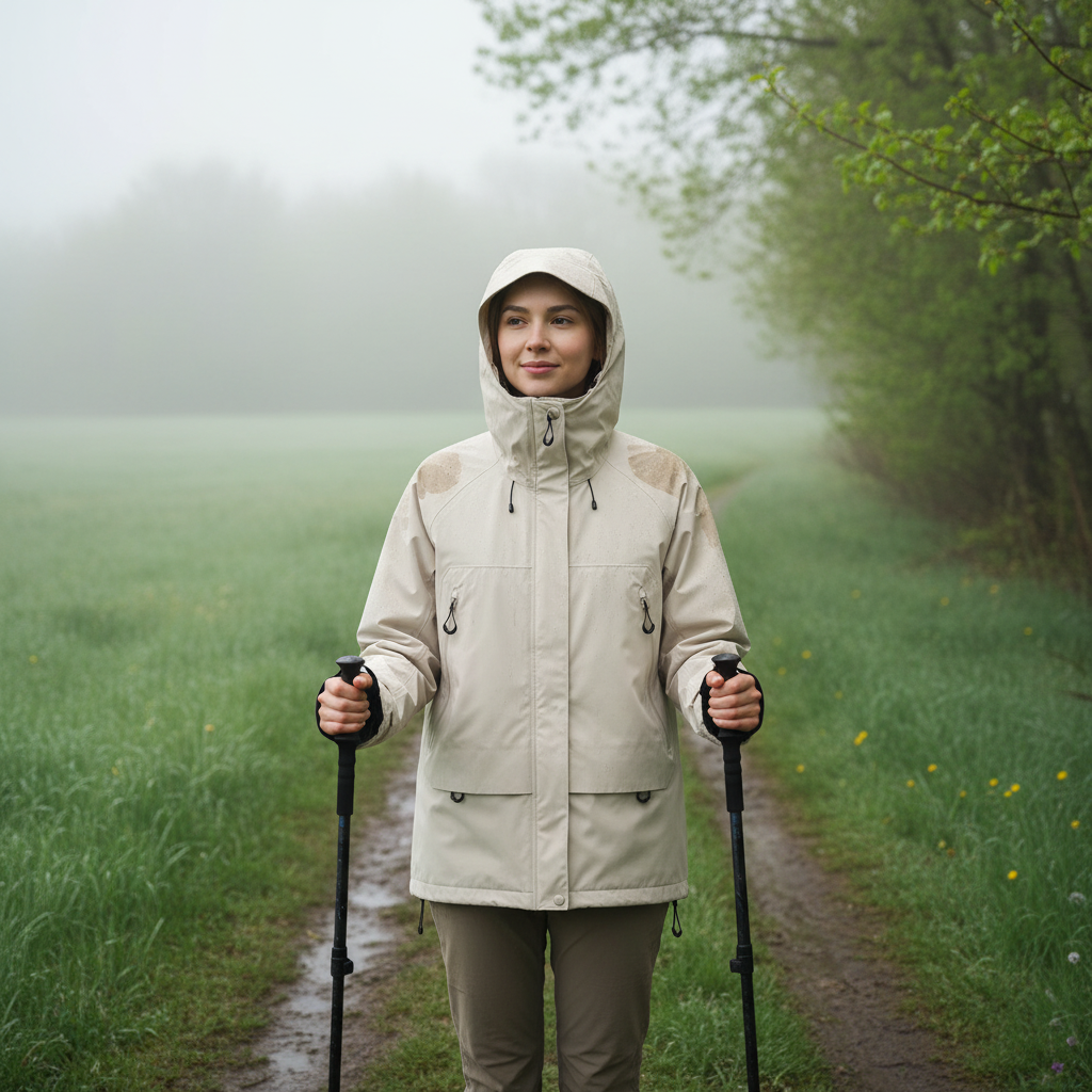 Veste de randonnée femme | Imperméable coupe-vent capuche légère