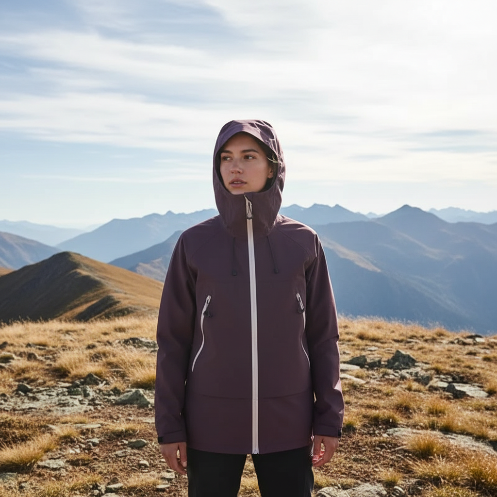 Veste de randonnée femme | Imperméable coupe-vent capuche légère