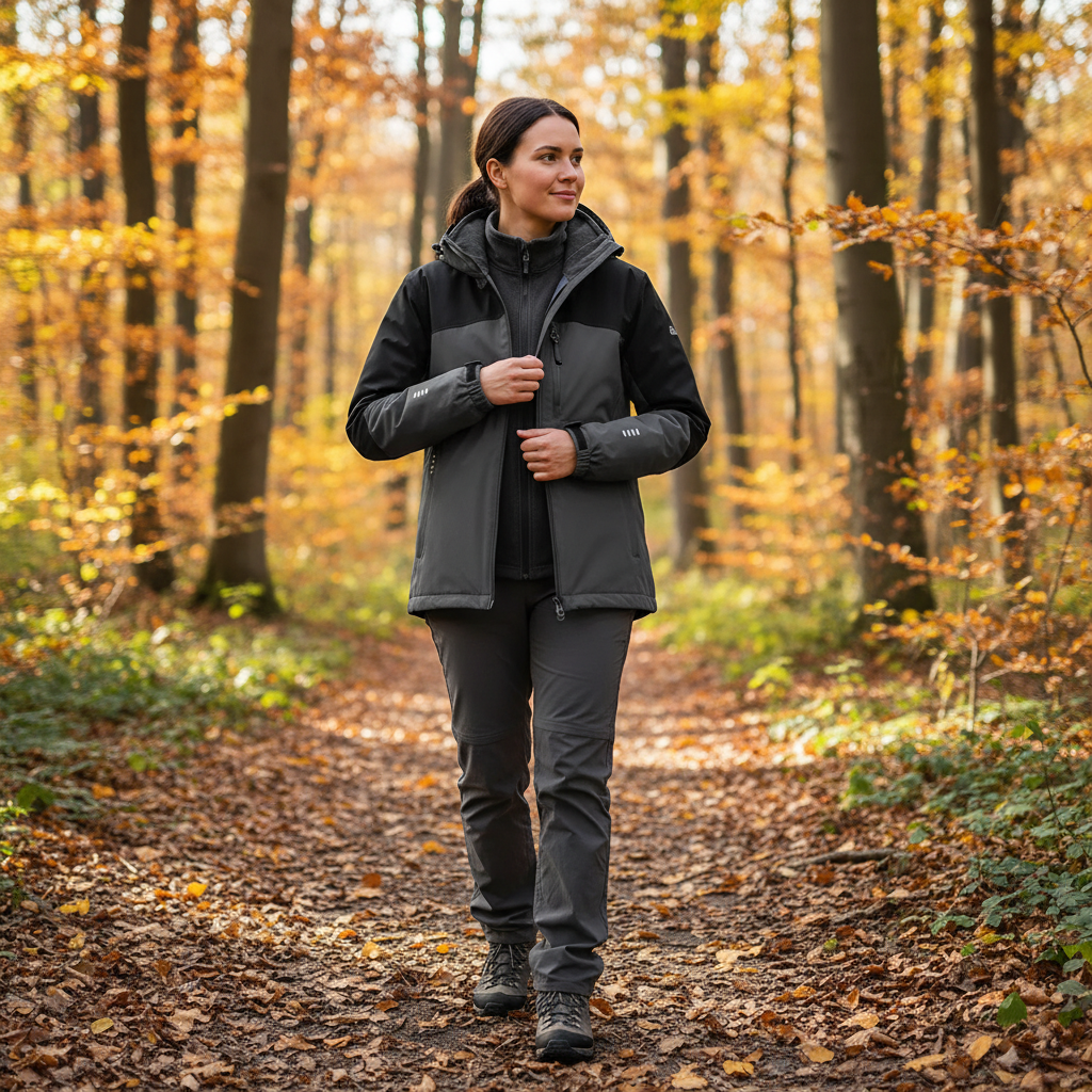 Veste de randonnée femme | 3en1 imperméable polaire amovible capuche