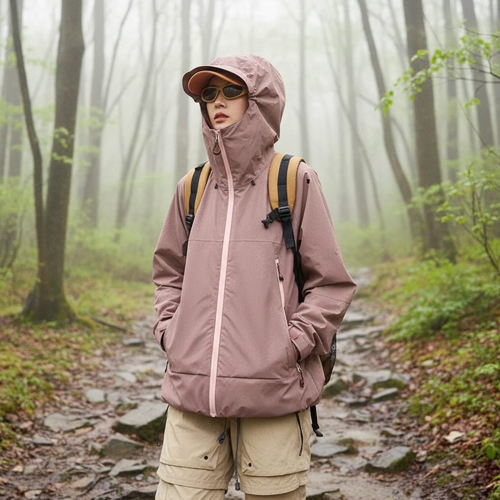Veste de randonnée femme | Imperméable coupe-vent capuche légère
