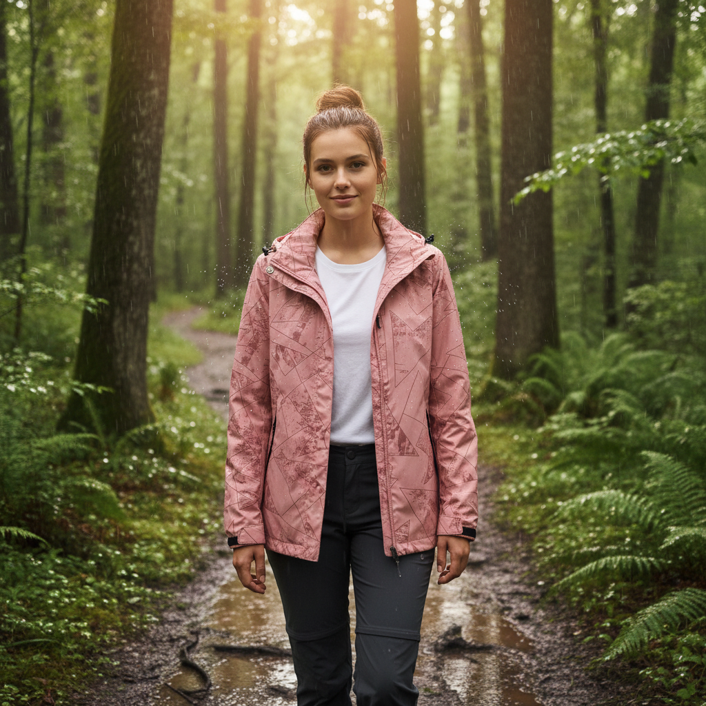 Veste de randonnée femme | Imperméable légère respirante capuche