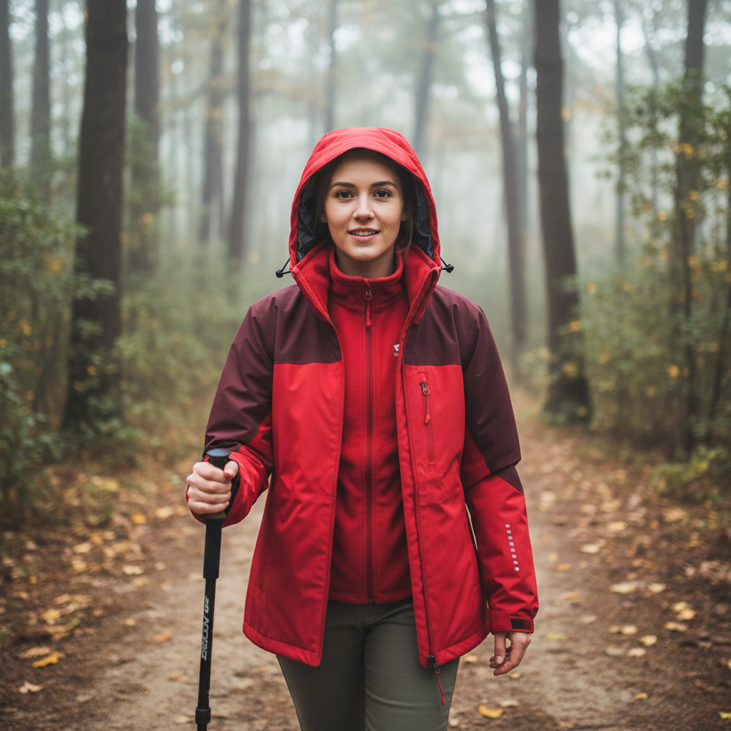 Veste de randonnée femme | 3en1 imperméable polaire amovible capuche