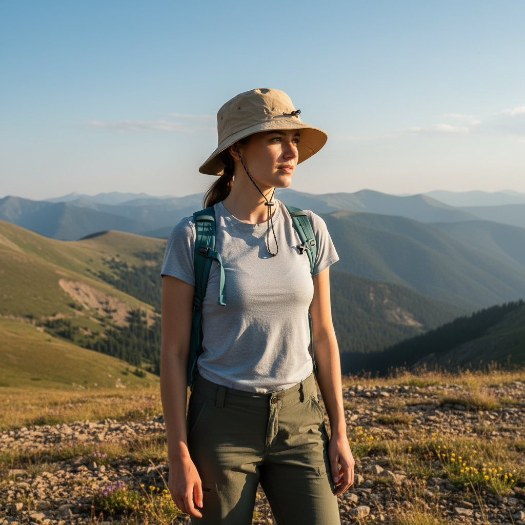Chapeau randonnée femme | Anti-UV respirant large bord ajustable
